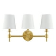 thumbnail image 5 of SAFAVIEH Davielle 3-Light LED Brass Gold Metal Wall Sconce with White Shade, 5 of 8