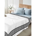 thumbnail image 5 of Black Geometric Flat Sheets Only Queen Size, Soft Breathable Bed Top Sheets for Mattress, Modern Key Greek Design Abstract Art Luxury Bedding Flat Sheets for Home Hotel Bedroom Bed Protection, 5 of 9