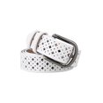 thumbnail image 2 of INSPIRE CHIC Unisex Hollow Leather Belts Rectangle Pattern Width 1 1/4' White 125cm, 2 of 6