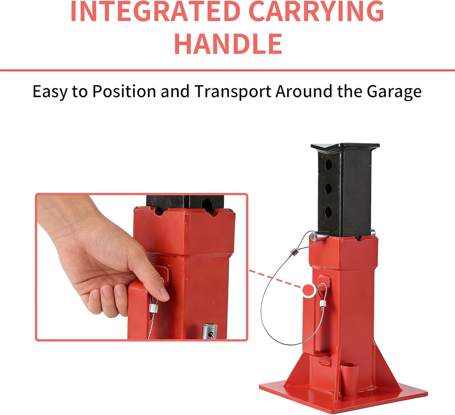 QinaQin 2 PC 12 Ton Pin Type Car Jack Stands,Professional Heavy Duty Pin-Style Supports with Quick-Release Locking for Trucks,RVs,Red