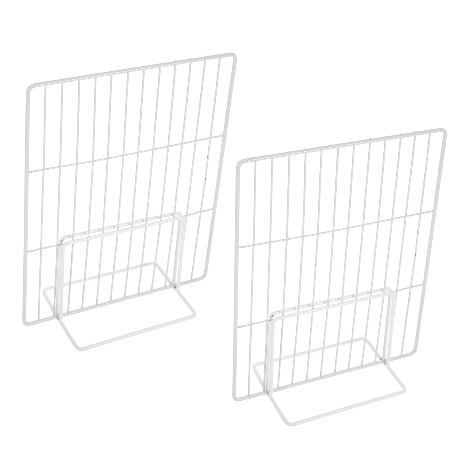 Luxshiny 2-Pack White Metal Mesh Adjustable Refrigerator Shelf Dividers Wire Partition for Freezer and Fridge Storage Organization