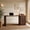 Dark Walnut, variant on IFMust 60" Home Office Desk with Storage Drawer & Cabinet, Modern Executive Desk with Charging Station, Fluted Computer Desk for Study, Living Room, Oak