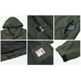 thumbnail image 6 of Tyhengta Men's Jacket Waterproof Coat Hooded Raincoat Outdoor Hiking Lightweight Windbreaker Army Green L, 6 of 8