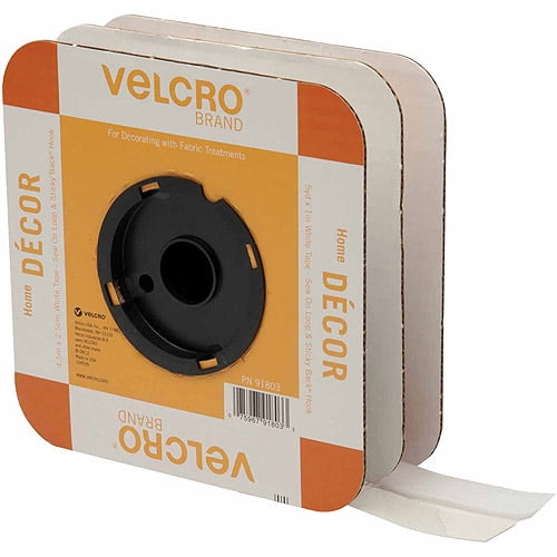 VELCRO® Brand Sew On + Sticky Back 15ft x 1in Roll, White