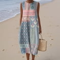 thumbnail image 2 of Women's Fashion 2025 Summer Casual Sleeveless Round Neck Retro Bohemian Floral Printed Elegant Temperament Dress, 2 of 2