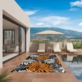 thumbnail image 2 of Orange Black Flowers Outdoor Rug 5x8 Ft, Non Slip Washable Area Rug, Abstract Botanical Floral Plant Patio Rugs Carpet Runner, Large Floor Mat for Indoor/Outdoor Deck Porch Camping, 2 of 8