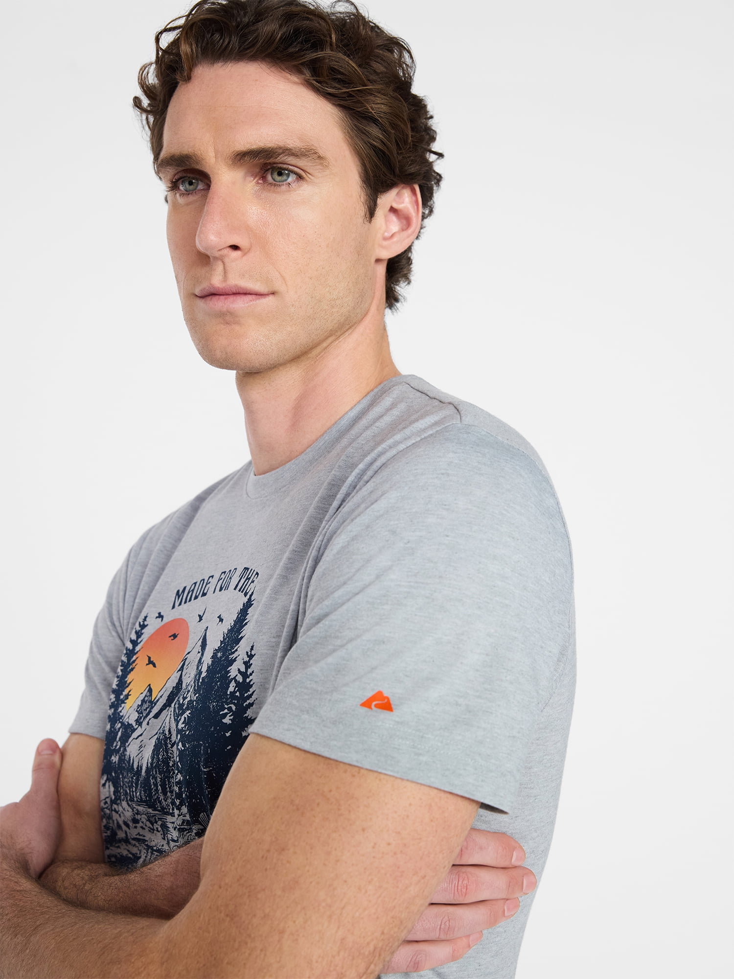 Ozark Trail Men's Active Graphic Tee with Short Sleeves, Sizes S-3XL