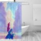 thumbnail image 3 of Cortina de ducha de tela de poliéster impermeable Ariel, decoración de baño, kit de cortina de ducha con ganchos, 72 x 72 pulgadas, 3 of 8