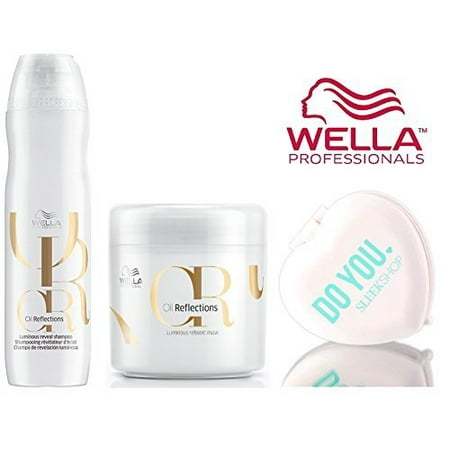 Wella Oil Reflections Luminous Reveal Shampoo & Reboost Hair Mask Duo Set (With Sleek Compact Mirror) - 8