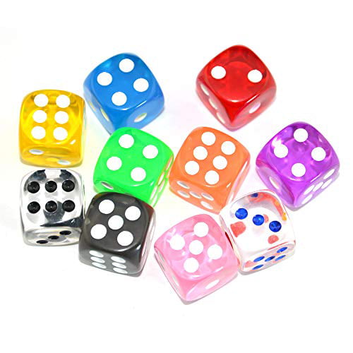 at Least 5 Colors SmartDealsPro 50-Pack D6 Six Sided 12mm Opaque Dice Die-Random Color 