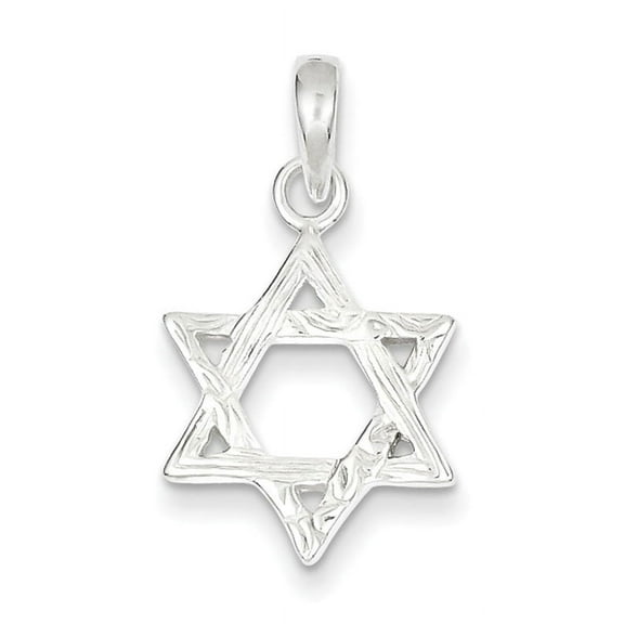 Sterling Silver Textured Star of David Pendant