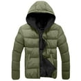thumbnail image 4 of Mrmaere Men's Hooded Puffer Jacket Quilted Warm Insulated Coat for Winter Outdoor & Casual Wear Army Green L, 4 of 5