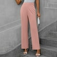 thumbnail image 5 of WTOBBY Women's Autumn Ready Straight Leg Dress Pants in Nine Point Harlan Style for Business Casual Office Wear, Weekend Events and Seasonally Appropriate Smart Style,Pink M, 5 of 5