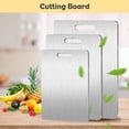 thumbnail image 3 of New Titanium Cutting Boards - 100% Pure Titanium Cutting Boards for Kitchen - Cutting Edge Hygiene & Durability, Double Sided Medical-grade Titanium Cutting Mat from Japan (13 x 9 in), 3 of 7