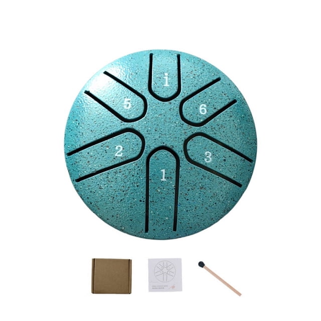 Mini tambor hueco de 3 pulgadas, tambor de lengüeta de acero de 6 vías, tambor hueco, tambor tranquilizador, instrumento de percusión, tambor hueco, instrumento portátil para niños