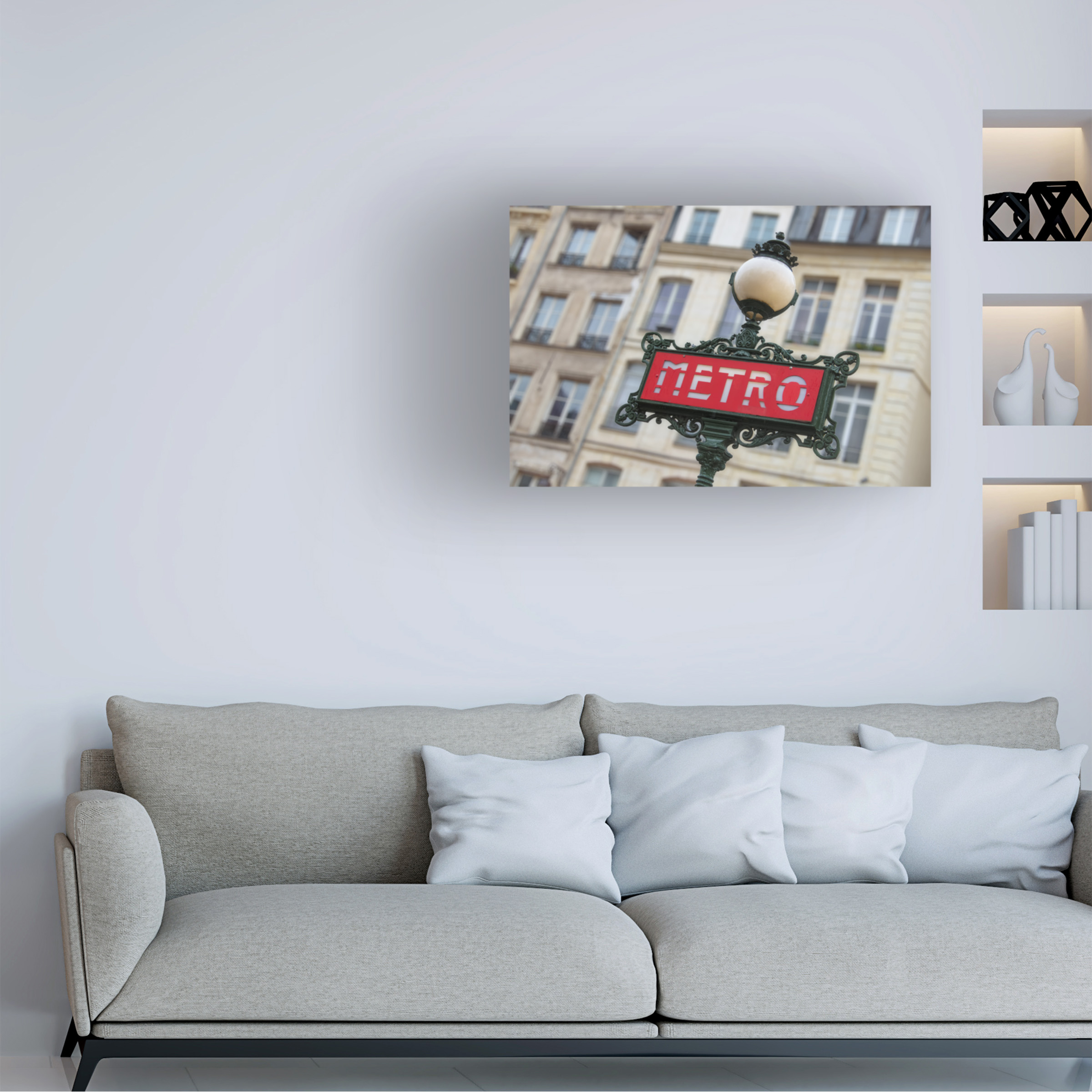 Trademark Fine Art 'Paris Metro Signpost' Canvas Art by Cora Niele
