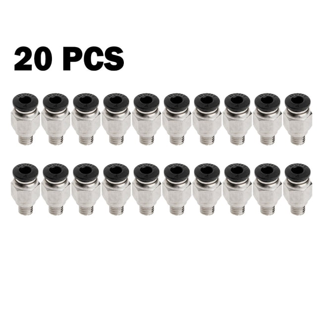 20pcs Pneumatic Connector Air Fitting PC4-M6 Aperture 4mm For 4mm PTFE Pipe Coupling Coupler For Hose Tube Connectors