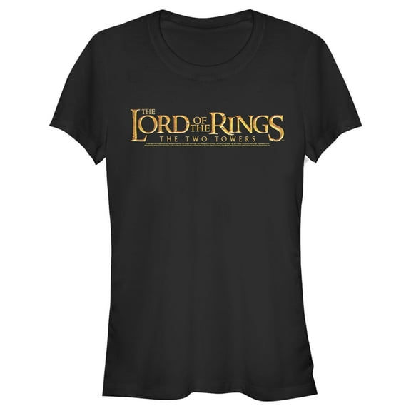 Junior's The Lord of the Rings Two Towers Logo  Graphic Tee Black Small