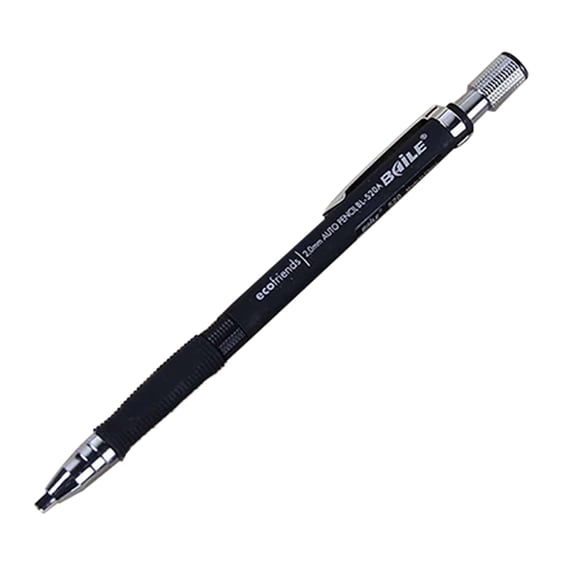 Farfi 1Pc 2.0mm Black Lead Holder Drafting Drawing Study Stationery Mechanical Pencil