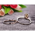 thumbnail image 5 of Champagne Diamond Moissanite Engagement Ring Set Handmade Solid 10k Rose Gold 1.50 Carat 8x5mm Pear Shape Gemstone Promise Ring Bridal Ring set Wow Sparkling, 5 of 5