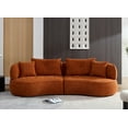 thumbnail image 2 of Modern Orange Sectional Sofa with Removable Pillows (220×80×75cm), Durable Fabric, Solid Wood Frame, 2 of 12