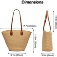 thumbnail image 3 of Kukuzhu Straw Tote Bag for Women Beach Summer Vacation Boho Rattan Handbags Large Woven Shoulder Purse, 3 of 8