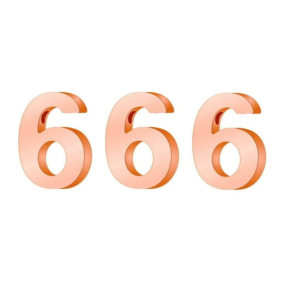 PAURO Women's Men's Dainty Chunky Angel Number 666 Necklace Stainless Steel Number Charm Pendant with Chain, Rose Gold