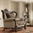 thumbnail image 5 of ACME Latisha Chair with Nailhead Trim in Tan Pattern Fabric and Antique Oak, 5 of 5