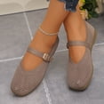 thumbnail image 6 of Women's Barefoot Mary Jane Flats - Wide Toe Box & Square Toe Mesh Knit Ballet Flat Shoes, Comfortable Dressy Casual Soft Soled Shoes Coffee 8.5(41), 6 of 9