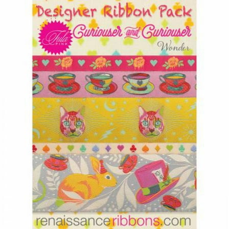 Curiouser Wonder Designer Ribbon Pack by Tula Pink for Renaissance Ribbons