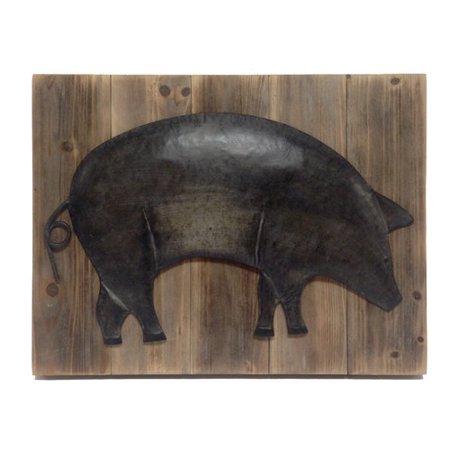 Wilco Home Farm To Table Metal Pig On Barnboard Wall Art Wilco Home Farm To Table Metal Pig On Barnboard Wall Art