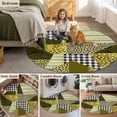 thumbnail image 6 of Western Texas Star Round Living Room Rugs 5 ft, Black White Buffalo Check Leopard Green Washable Area Rug with Non-Slip Sturdy Edge Binding Round Carpet for Entryway Kitchen Bedroom Bathroom, 6 of 9