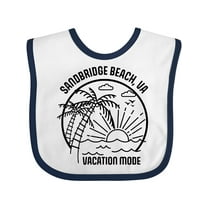 Inktastic Summer Vacation Mode Sandbridge Beach Virginia Boys or Girls Baby Bib
