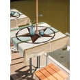 thumbnail image 6 of Outdoor Tablecloth with Umbrella Hole, Beige Sage Green Texas Star Retro Spillproof Waterproof Outdoor Table Cover, Vintage Stars Wooden Patio Tablecloths for Party/Garden/Picnic, Square 60"x60", 6 of 9