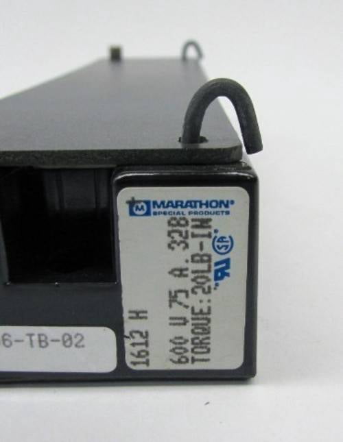 New Marathon 1612H 600V 30 Amp 12P 16-AWG Dual Row Terminal Block Barrier