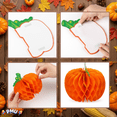 thumbnail image 6 of PMU 6Pc Thanksgiving Honeycomb Decorations, 9in Pumpkins Table Centerpieces for Thanksgiving Party, Fall Harvest Themed Décor, 6 of 11