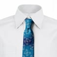 thumbnail image 3 of Necktie, Abstract Floral Blossoms, 3.7", Dark Sky Blue Sea Blue, by Ambesonne, 3 of 4
