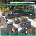 thumbnail image 2 of Clouddwell 14 Piece Patio Furniture Sectionals Wicker Rattan Patio Conversation Sets Outdoor Sectional Sofa Set, 2 of 6