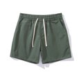 thumbnail image 4 of JTieacloth Mens Cargo Short Male Summer Shorts Solid Color Cotton Tie Suit Cool Breathable Four Quarter Pants,Green, 4 of 6