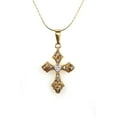 thumbnail image 3 of 18k Yellow Gold 1/2 ct Diamond Cross Stud Necklace 18 in Snake Chain - Available in Various Styles Plated by Paris Jewelry, 3 of 4