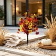 thumbnail image 5 of Autumn Artificial Flower with Ground Stake,16 Inch Fall Warm Tone Floral Pick, Weather Resistant Fake Plant Ornament for Yard Patio Garden Thanksgiving Decor, 5 of 6