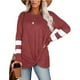 thumbnail image 2 of Blusa informal de manga larga con cuello redondo y empalme para mujer Fridja  hj3303, 2 of 8