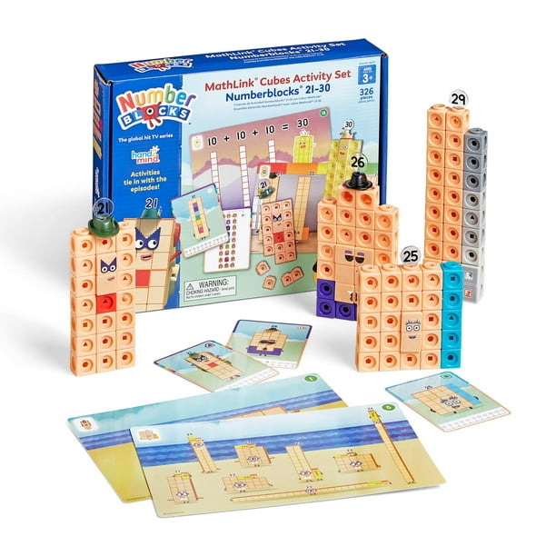 Conjunto de actividades hand2mind MathLink Cubes Numberblocks 21-30