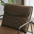 thumbnail image 6 of Triple Tree Mid-Century Polyurethane Solid Print Accent Chair with Ottoman, Dark Brown, 6 of 9