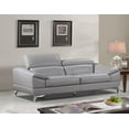 thumbnail image 1 of Cortesi Home Vegas Genuine Leather Sofa with Adjustable Headrests, Light Grey 82", 1 of 1