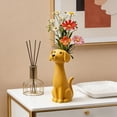 thumbnail image 4 of Whimsical Pet Resin Vase - Cute Dog Shaped Resin Flower Vase - Quirky Cat Dog Shaped Planter for Boho Home Desk Decor Gift for Pet Lovers(F), 4 of 7