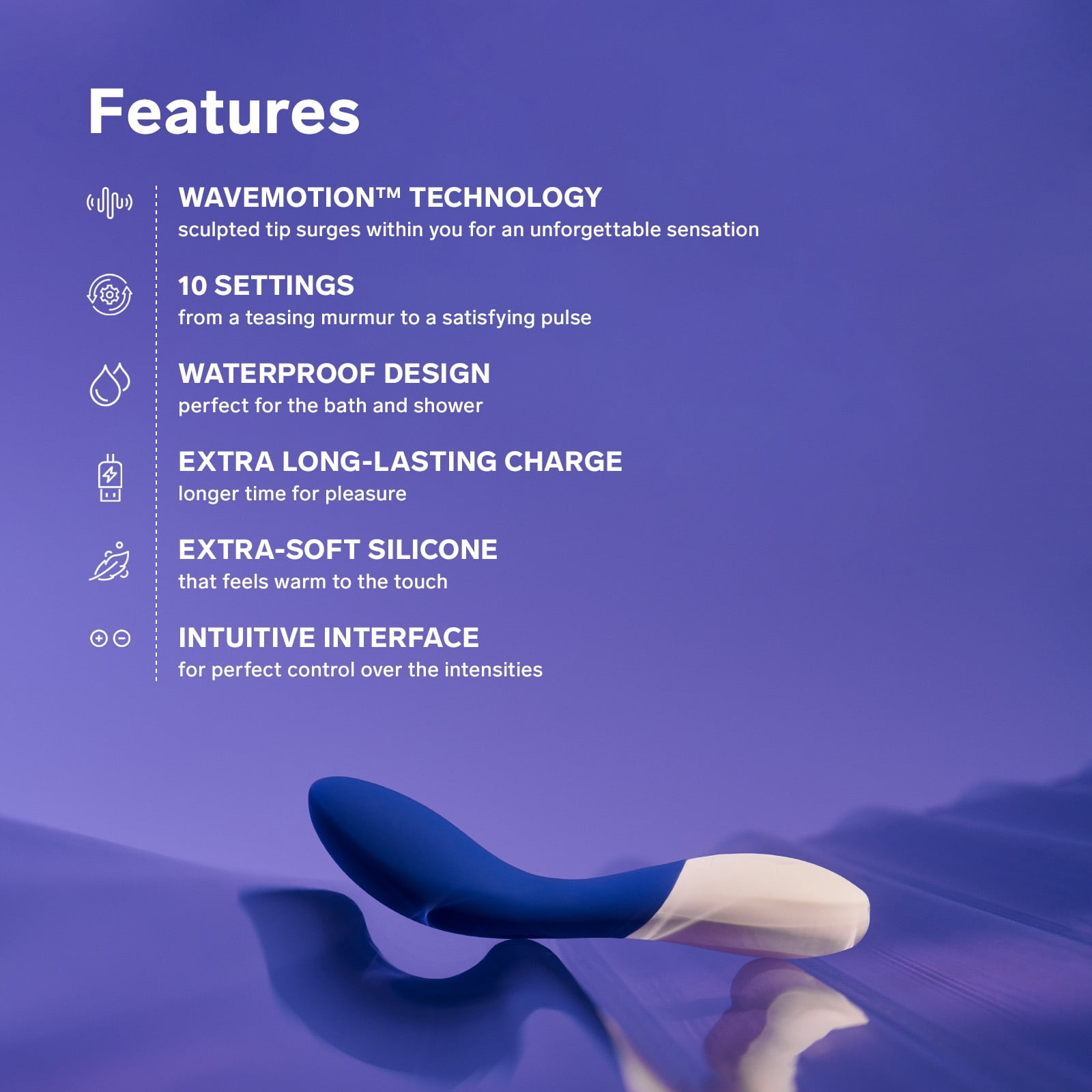 LELO MONA Wave G Spot Stimulator with WaveMotion Technology for Women, Midnight Blue