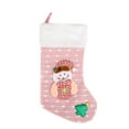 thumbnail image 2 of AuroraX Cute Stylish Plush Christmas Stocking Knitted Embroidered Stockings with 3d Santa Snowman and Reindeer 17" Candy Stocking Bag for Girls, 2 of 6