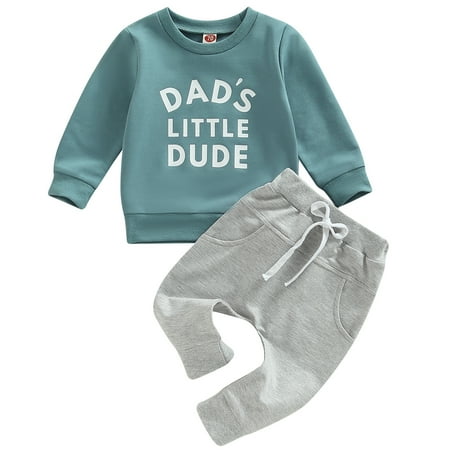 

Calsunbaby Newborn Toddler Baby Boy Sweatsuit Daddy Sweatshirt Tops and Pants Suit Fall Winter Outfits Clothes Set 2-3 Years