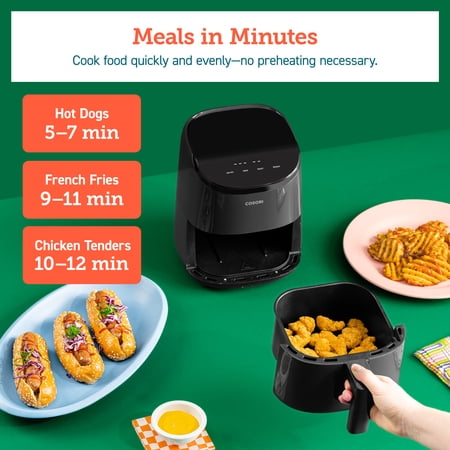 COSORI Smart Air Fryer, 2.1-Quart Compact 4-in-1 Oven, Touch Control, Non-Stick, Dishwasher-Safe, Truffle Gray